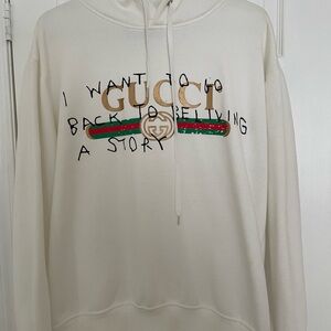 Gucci Cream Men's Sweater with Logo Design